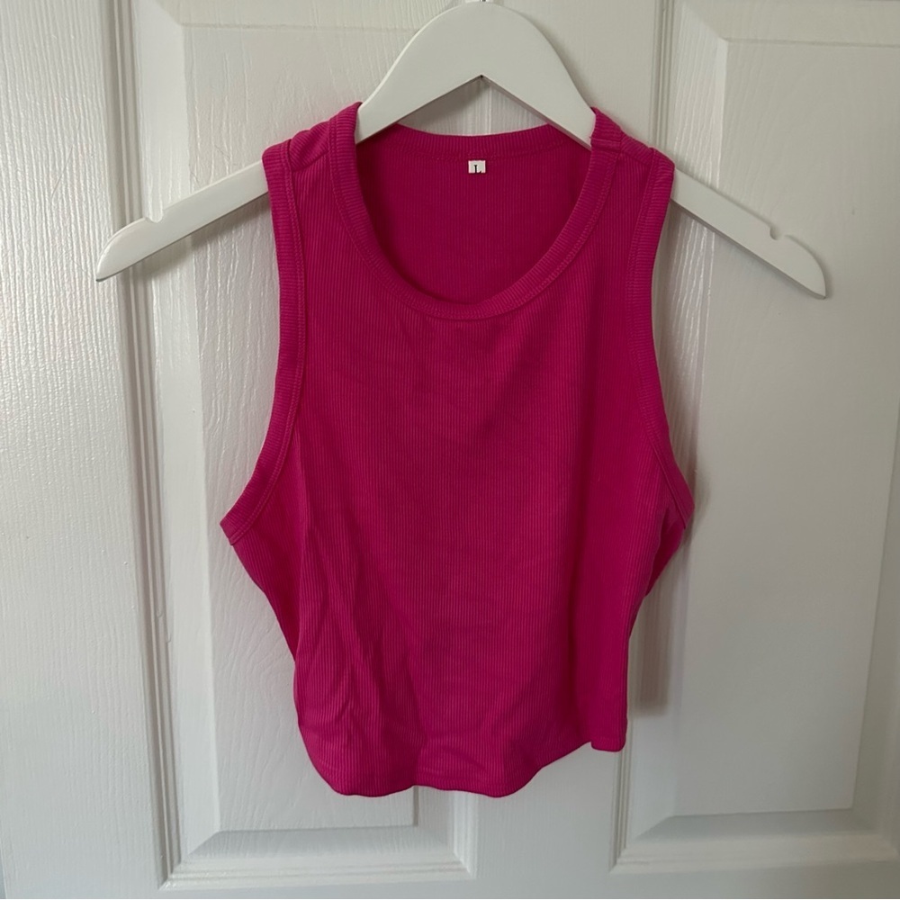Pink Cropped Tank Top